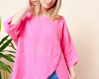 Tulip Bottom Linen Tunic Top