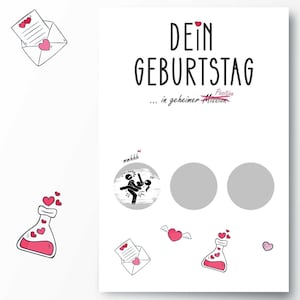 Geburtstagskarte zum Rubbeln für Sie und Ihn, Anstößig, Lustig, Sexy