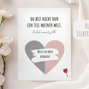 Carte d'amour personnalisée avec dicton et cœur à gratter | Carte avec dicton pour l'amour | Surprenez avec un cœur à gratter | Carte de Saint Valentin