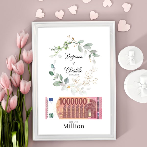 Wedding gift your first million, personalized, money gift for the wedding, gift for newlyweds, give money, digital download