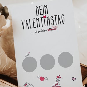 Valentinskarte für Paare, mit Rubbelherz, mit Rubbellosen, Valentinstagskarte zum freirubbeln, anstößig, Überraschung, Valentin Bild 5