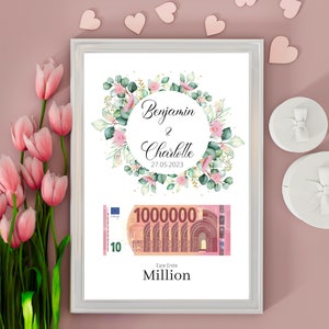 Hochzeitsgeschenk Eure erste Million, personalisiert, Geldgeschenk zur Hochzeit, Geschenk für Brautpaar, Geld schenken, Digitaler Download