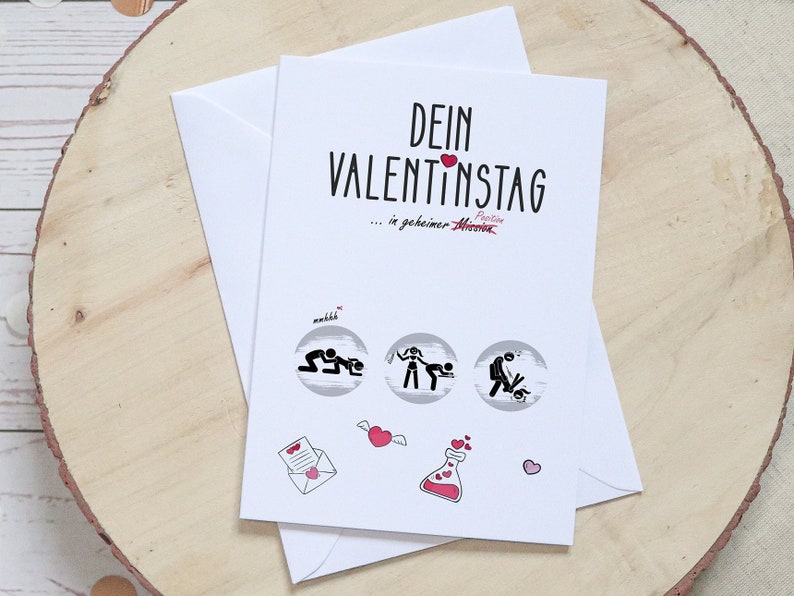 Valentinskarte für Paare, mit Rubbelherz, mit Rubbellosen, Valentinstagskarte zum freirubbeln, anstößig, Überraschung, Valentin Bild 3