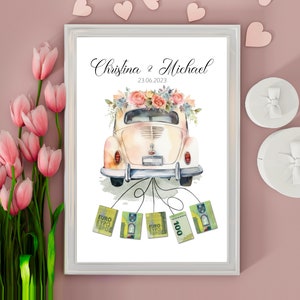 Hochzeitsauto | Geldgeschenk für das Brautpaar I Geschenk zur Hochzeit |Hochzeitsgeschenk I Digitaler Download PDF I Hochzeitsgeschenke
