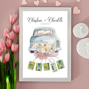 Hochzeitsauto | Geldgeschenk für das Brautpaar I Geschenk zur Hochzeit |Hochzeitsgeschenk I Digitaler Download PDF I Hochzeitsgeschenke