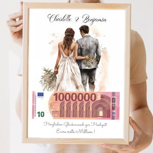 Hochzeitsgeschenk Eure erste Million, personalisiert, Geldgeschenk zur Hochzeit, Geschenk für Brautpaar, Geld schenken, Digitaler Download Bild 1