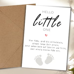 Carte de naissance | Little One | Hello Little One | Bébé | Annonce | Carte de pliage | Carte | Grossesse | Fille | Garçon