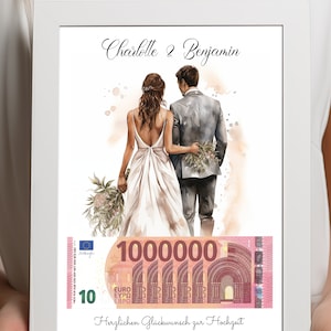 Hochzeitsgeschenk Eure erste Million, personalisiert, Geldgeschenk zur Hochzeit, Geschenk für Brautpaar, Geld schenken, Digitaler Download Bild 9