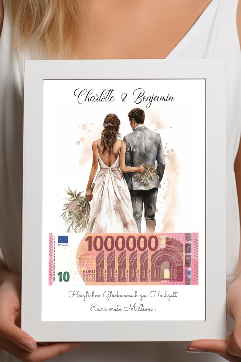 Hochzeitsgeschenk Eure erste Million, personalisiert, Geldgeschenk zur Hochzeit, Geschenk für Brautpaar, Geld schenken, Digitaler Download Bild 9