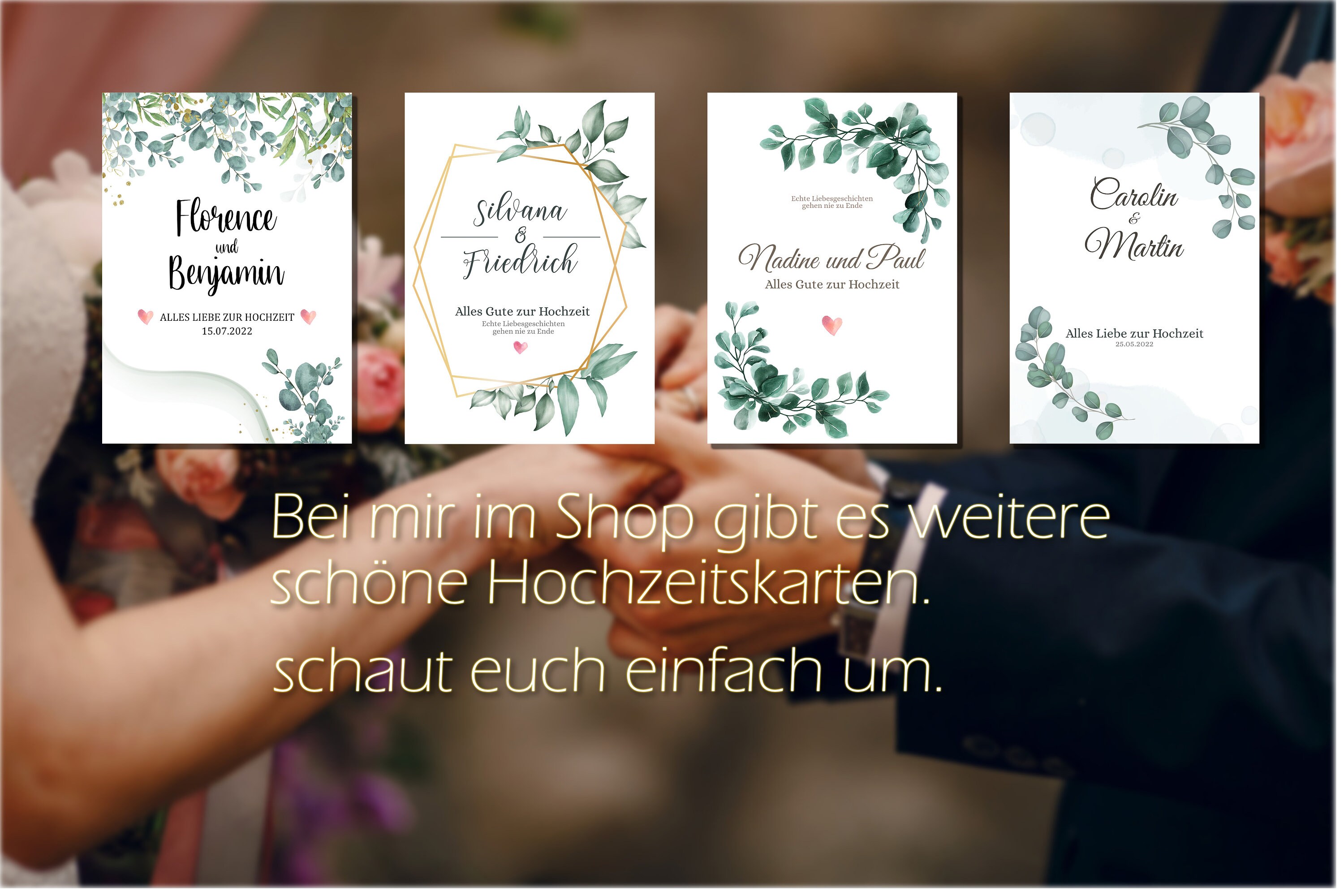 XXL Hochzeits-Glückwunschkarte DIN A4 – Mit Umschlag, Blumenwiesen-Design & Edlem Text, Große Klappkarte