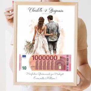Hochzeitsgeschenk Eure erste Million, personalisiert, Geldgeschenk zur Hochzeit, Geschenk für Brautpaar, Geld schenken, Digitaler Download Bild 4
