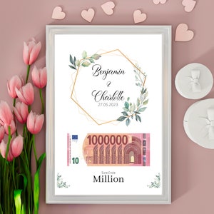 Hochzeitsgeschenk Eure erste Million, personalisiert, Geldgeschenk zur Hochzeit, Geschenk für Brautpaar, Geld schenken, Digitaler Download
