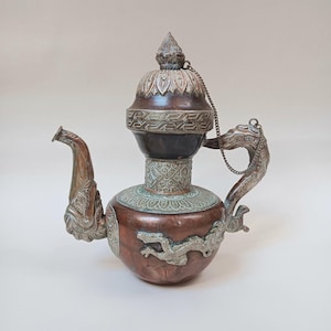 Tibetan Bronze Dragon Teapot