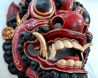 インドネシア ウッド マスク インドネシアの大きな木製手作りランダマスク - Etsy 日本