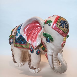 Ceramic Kakiemon Japanese Elephant Statue