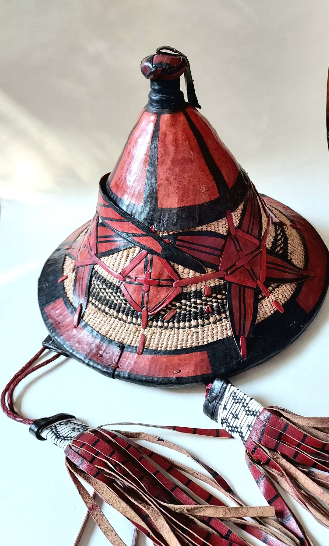 Traditional Hand Woven West African Dogon Leather Hat - Etsy