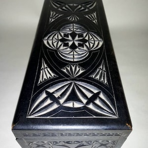Wooden Art Nouveau Box With Pink Silk Lining