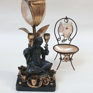 French Empire Bronze Epergne: Ormolu Shell Table Centerpiece with Caviar Spoon