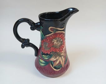 Old Tupton Ware Ceramic Relief Chrysanthenum Creamer Jug Vase
