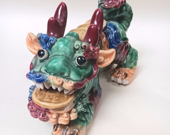 Ceramic Dog Of Foo Wealth Good Fortune Lion