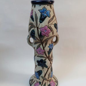 Czechoslovakian Ceramic Engraved Amphora Vase
