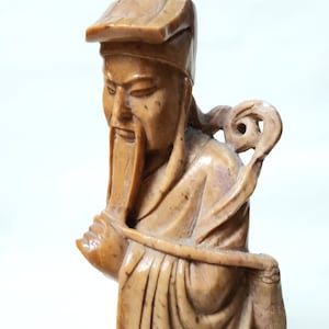 Handcarved Chinese Soapstone Scholar Statue