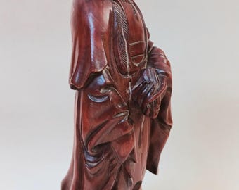 観音　木製彫刻 中国美術 Chinese Wooden Carving of the Goddess Guanyin - Etsy 日本