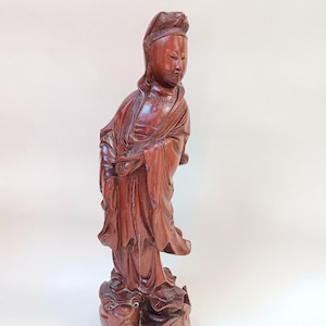Chinese Wooden Carving of the Goddess Guanyin