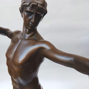 M Mercier French Bronze Classical Archer Statue