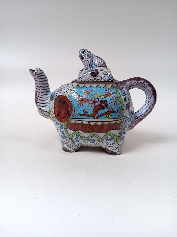 ミニチュア象の七宝焼きティーポット - Etsy 日本