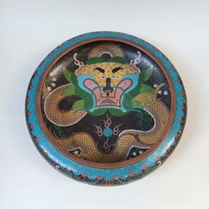 Cloisonne Bowl with Dragon Imagery