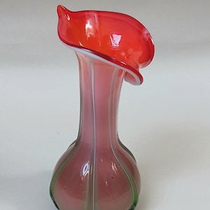Handblown Japanese Art Nouveau Glass Jack in the Pulpit Vase