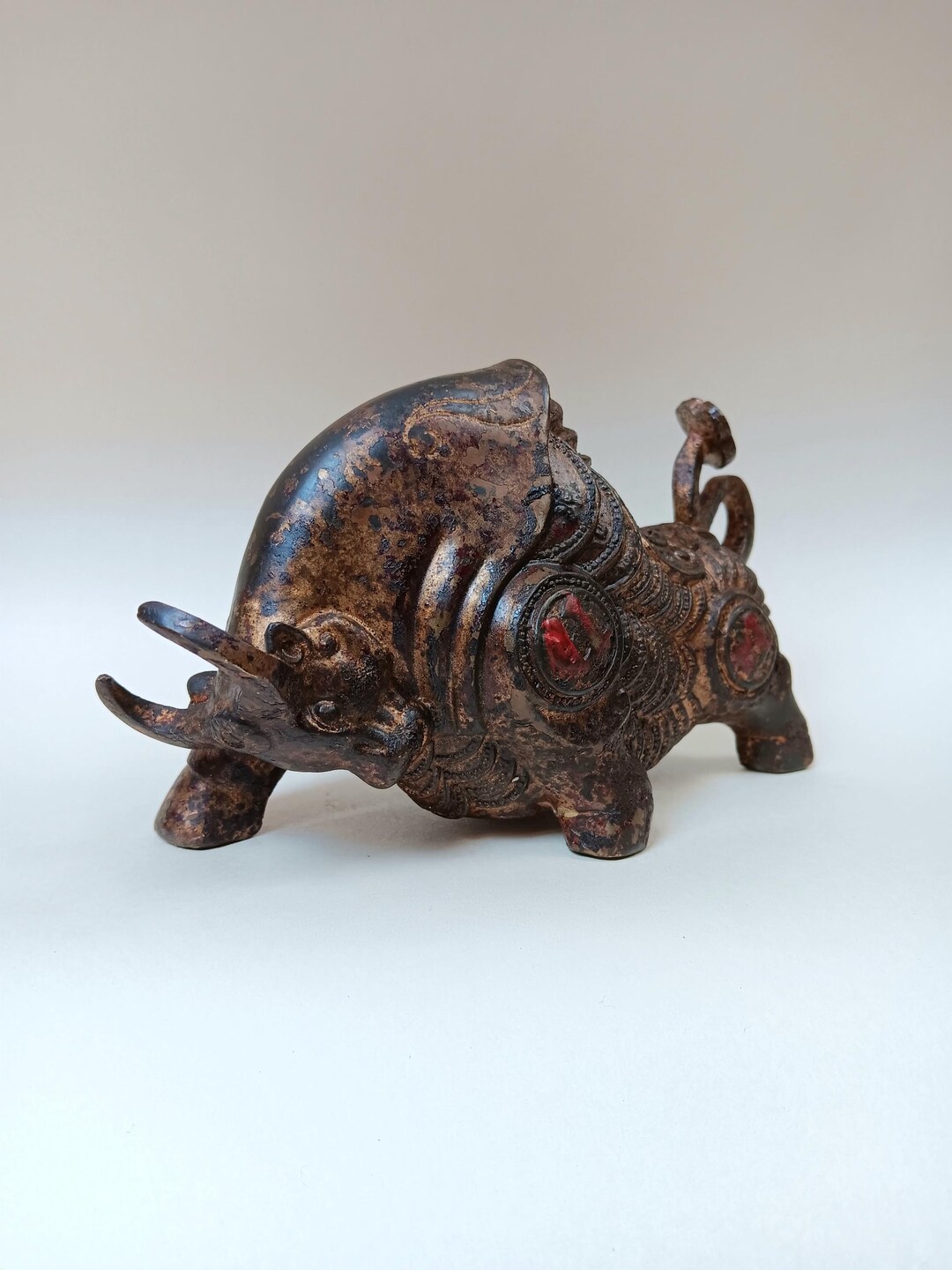Handcast Chinese Bronze Ruyi Bull Statue - Etsy