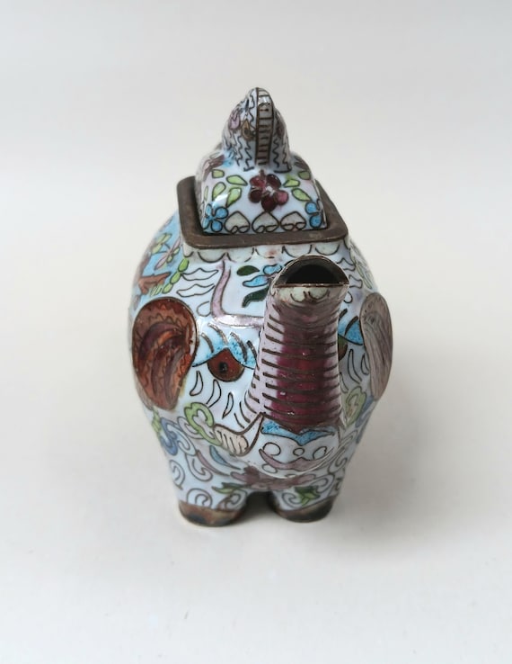 ミニチュア象の七宝焼きティーポット - Etsy 日本