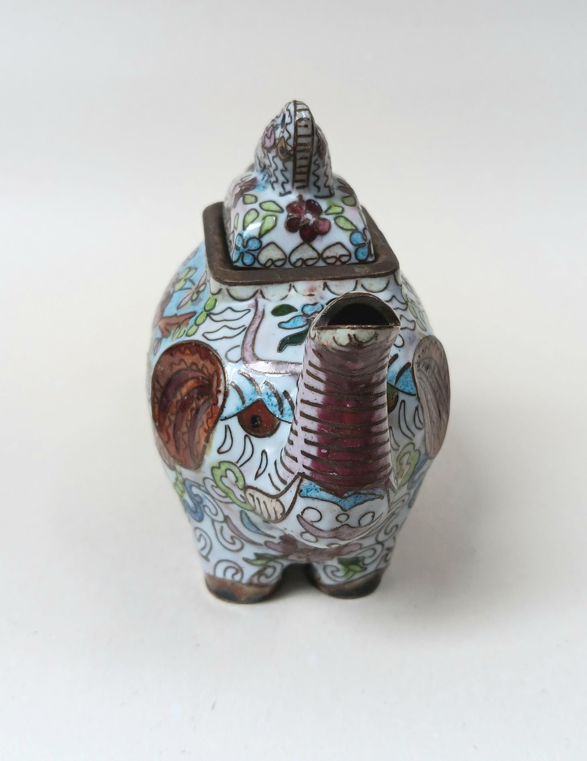 ミニチュア象の七宝焼きティーポット - Etsy 日本