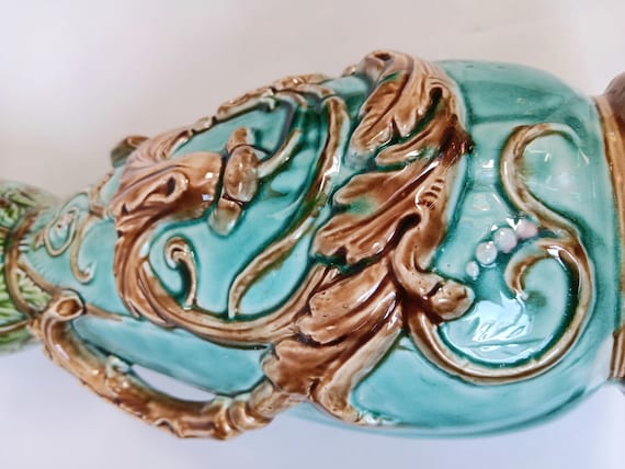 Antique French Art Nouveau 19th Century Nimy Les Mons Majolica