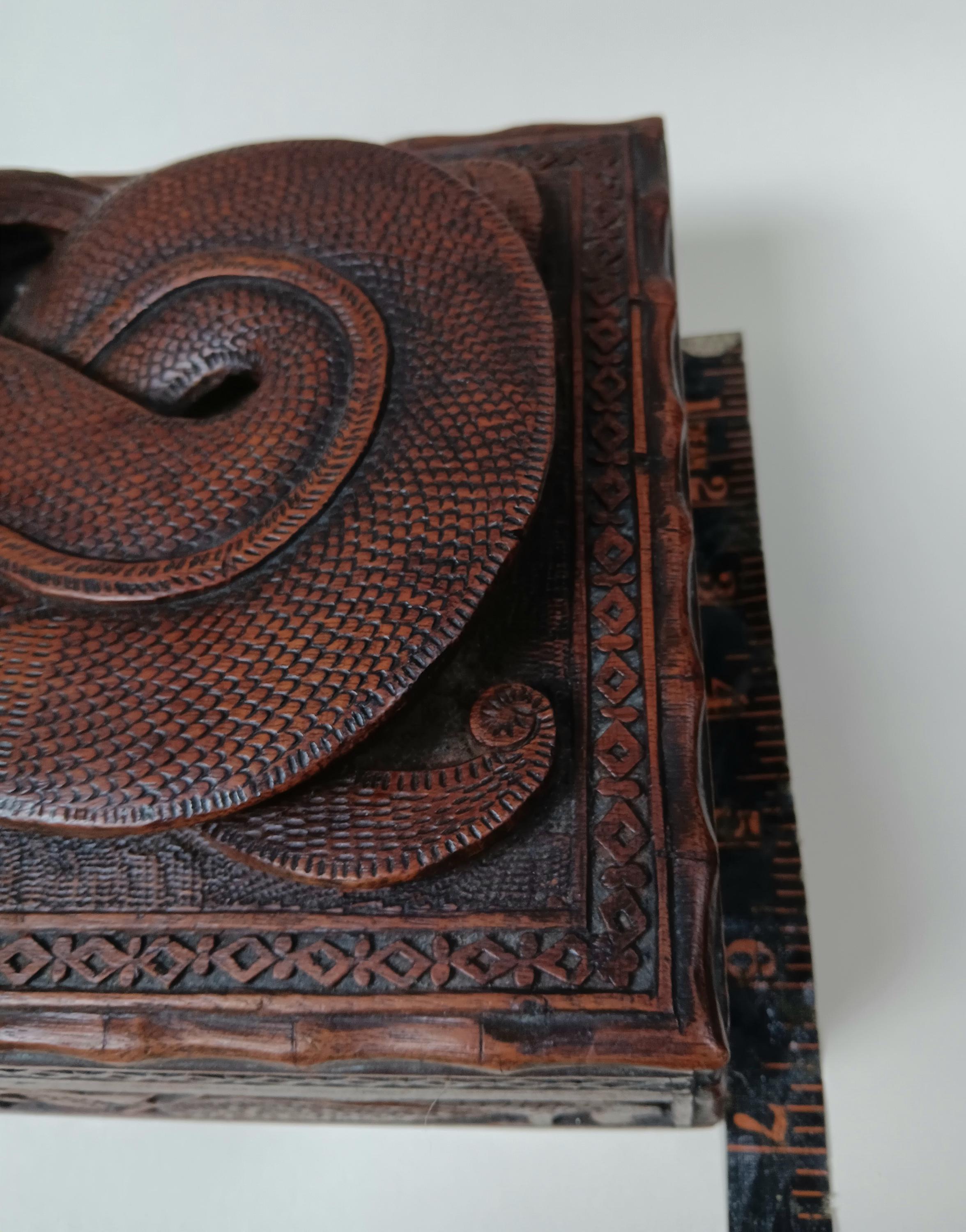 Chinese Antique Carved Wooden Box With Dragon Relief - Etsy