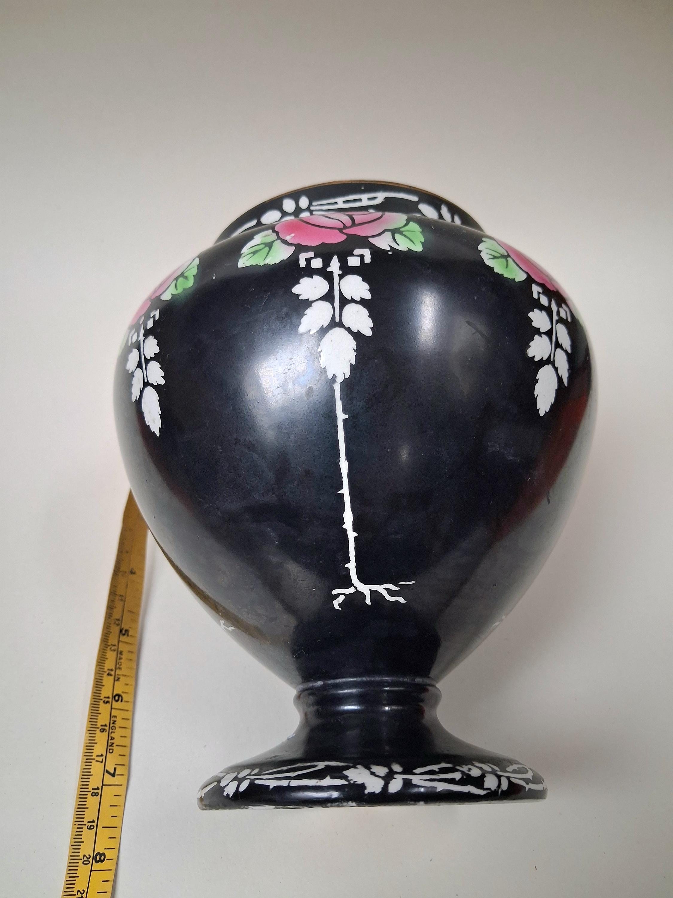 Antique Art Nouveau Roself Shelley China Pedestal Vase Featuring