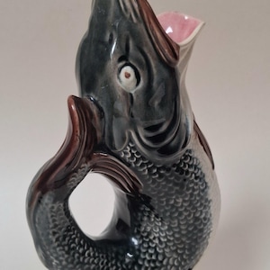 Antique Victorian Ceramic Gurgle Fish Jug