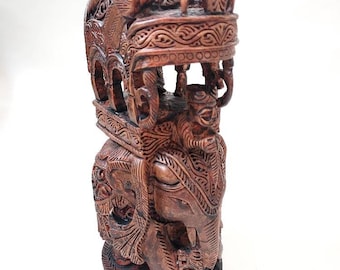 Ambari Elephant Handcarved Statue