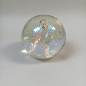 Irridescent Crystal Ball Glass Paperweight