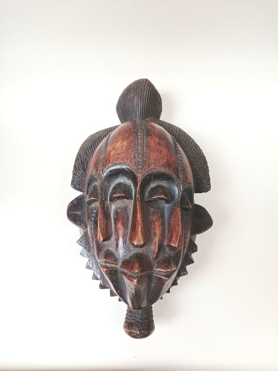 Wooden Triple Face Senufo Kpelie Mask From Côte D'ivoire - Etsy