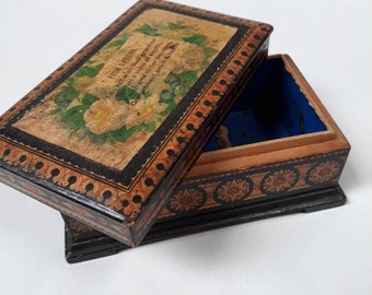 Antique Wooden Scottish Mauchline Friendship Box