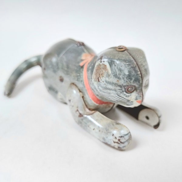 Mechanical Vintage 1950s Clockwork Windup German Kohler Toy Cat