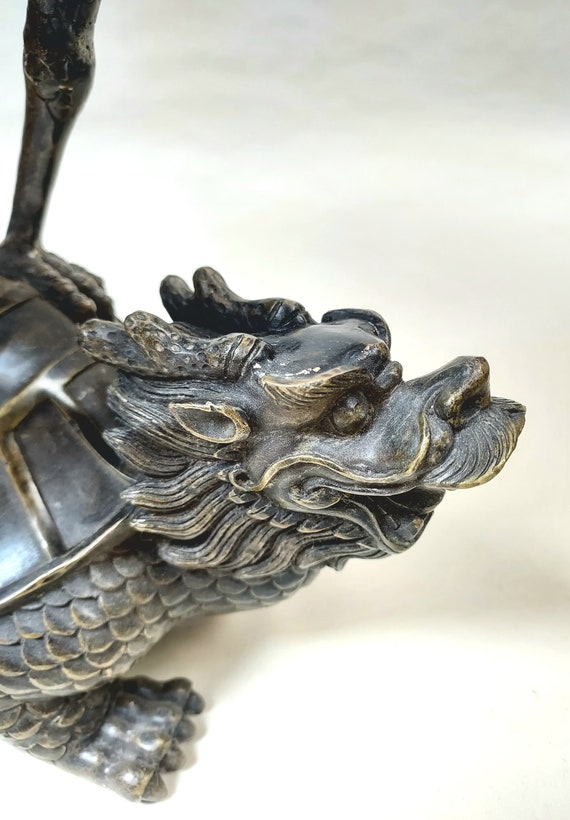 大型アンティーク中国青銅製鶴と龍亀香炉 - Etsy 日本 大型アンティーク中国青銅製鶴と龍亀香炉 - Etsy 日本