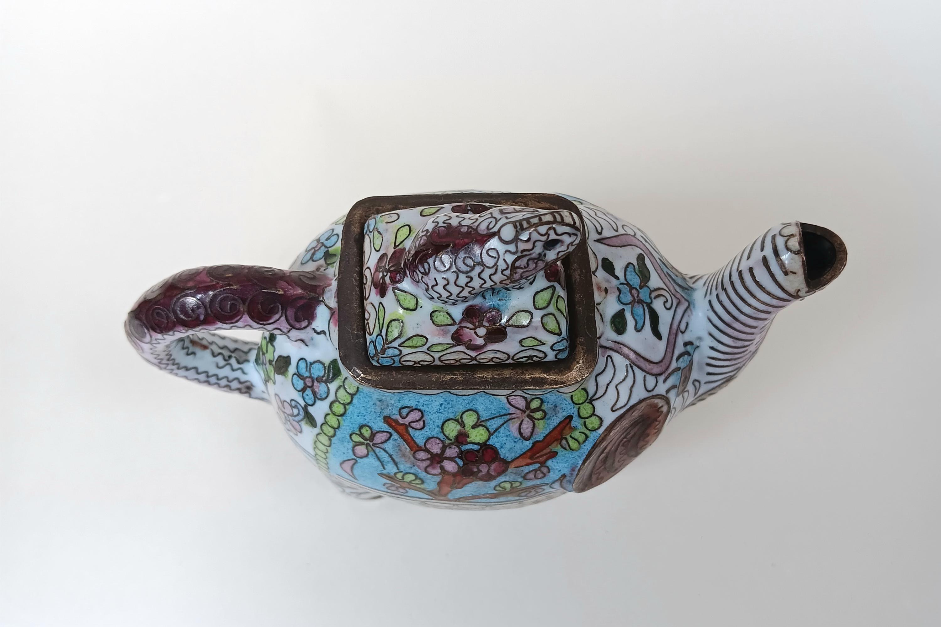 ミニチュア象の七宝焼きティーポット - Etsy 日本