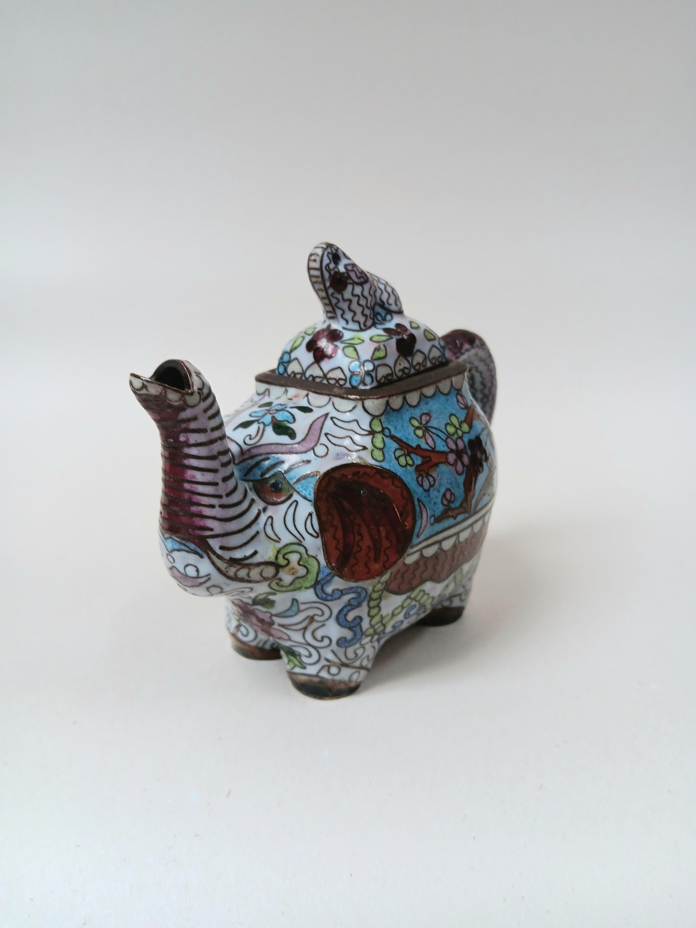 ミニチュア象の七宝焼きティーポット - Etsy 日本