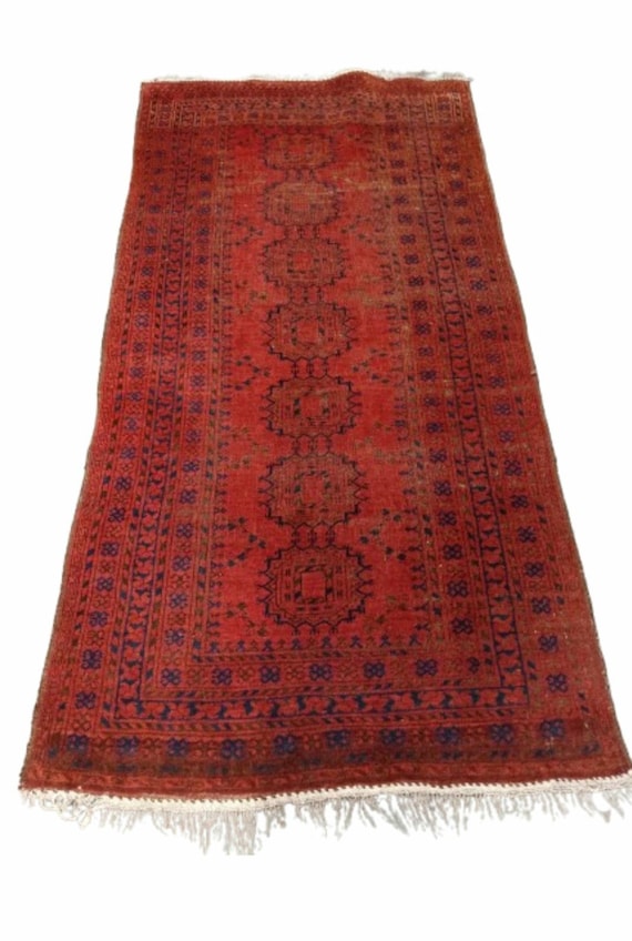 Antique Afghan Carpet with Ersari Design
