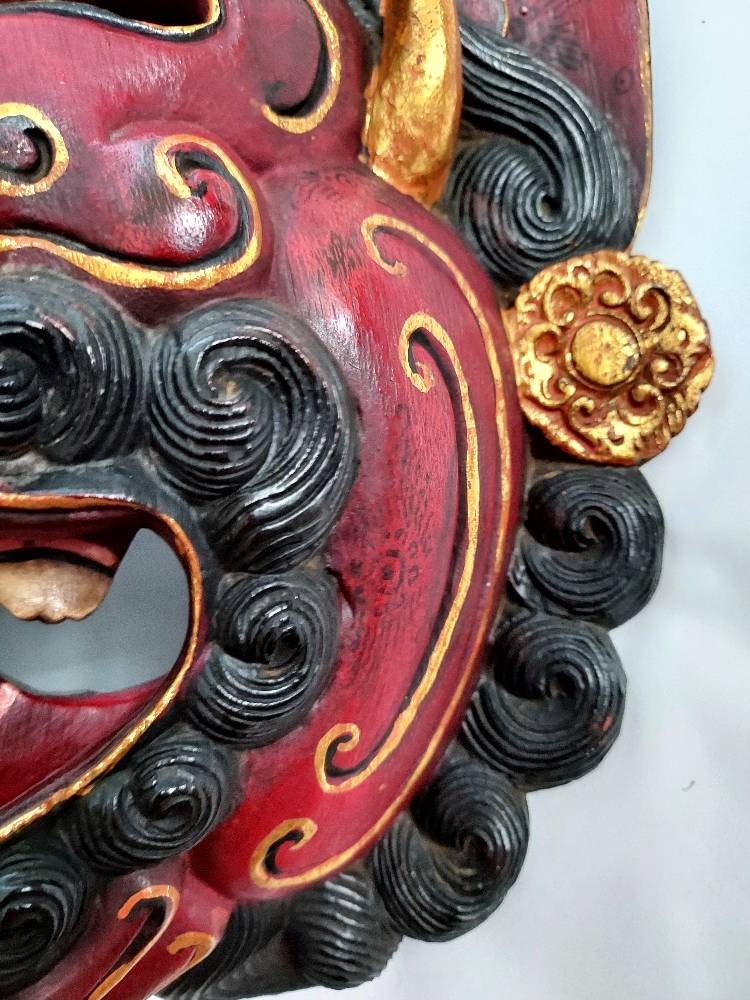 インドネシア ウッド マスク インドネシアの大きな木製手作りランダマスク - Etsy 日本