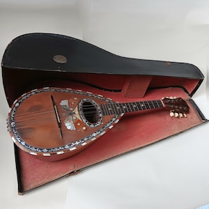 Antique Italian Bowl Back Stridente Neapolitan Mandolin and Case
